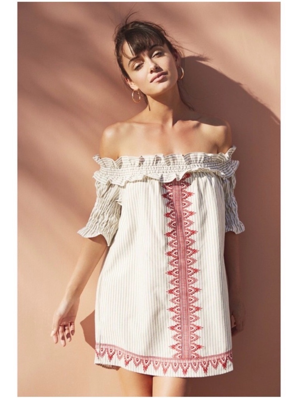 The Jetset Diaries Resort essence off the shoulder tunic dress size XS bohemian